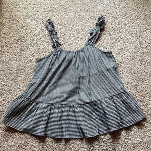 Madewell Black and White Gingham Tank